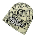 3D Puff Embroidery Logo Money Pattern Beanie Rubber Printed Knitted Hast Winter Outdoor Sports Cap Custom Branding OEM ODM Gorra