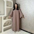 LM021 Balloon Sleeve Crepe Slip Abaya Dress Inner Bubble Sleeves Muslim Women Islamic Clothing Umrah Prayer Dress Modest