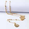 Long Rosary Beads Necklace for Women 316L Stainless Steel Pendants Necklace Gold Chain Necklaces MegaBDM
