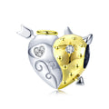 925 Sterling Silver Angel & Devil Heart Charm Dual-Color Pendant Symbolizing Duality Unique Luxury Jewelry DIY Gift BSC107