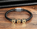 High Quality 6mm Genuine Leather Bracelet 316L Stainless Steel Magnet Clasp Cubic Zirconia Charm Wrap Bracelet for Men