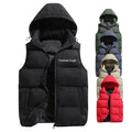 Men's Hooded Puffer Vest Sleeveless Zip up Padded Jackets Coat Lightweight Quilted Gilet With Pockets Winter Down Jacket Vests