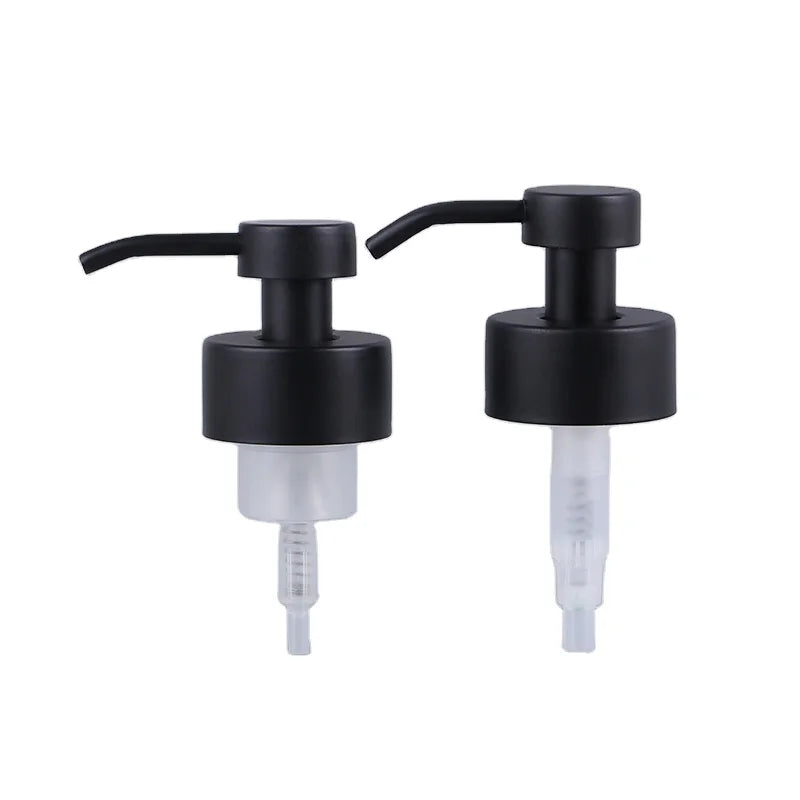 Popular 250ml Amber Glass Bottle Set with Matte Black Stainless Steel Foam Pump Lotion Dispenser with Caps & Closures