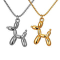 Cartoon 3D Cute Balloon Dog Pendant Necklace Stainless Steel Necklace Stainless Steel Diy Pendant Animal Pet Dog Necklace