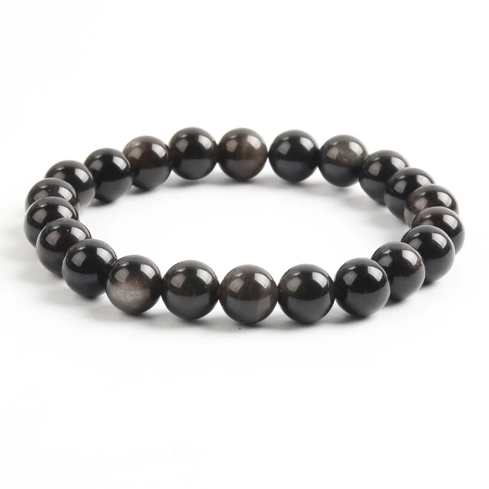 Wholesale Price Gemstone Natural Golden Sheen Silver  Obsidian  Bracelet for Party Gift