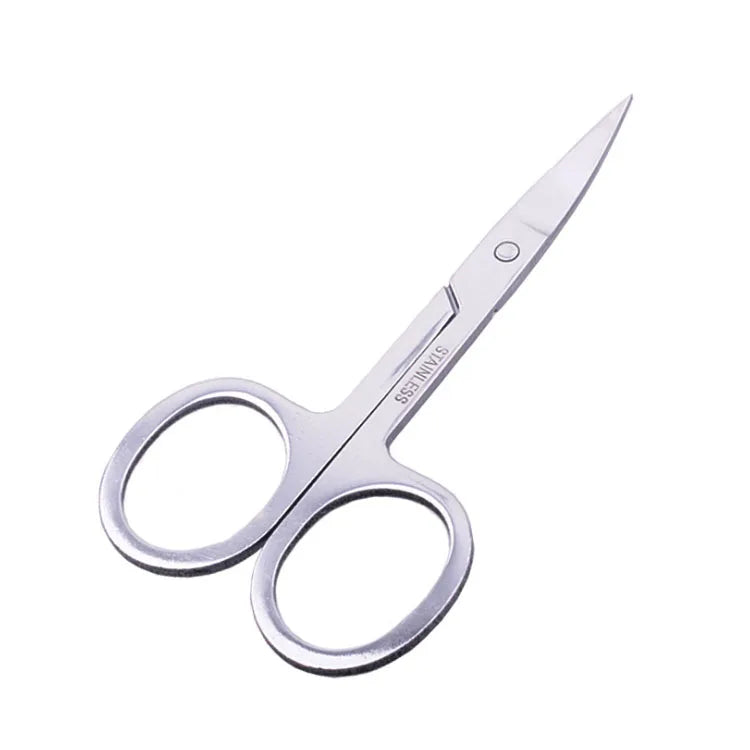 Cheap Wholesale Stainless Steel Eyebrow Scissors Silver Pointed Beauty Scissors