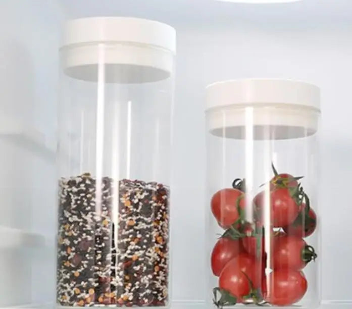 THANKHOT 1.2L Modern Glass Food Container One-Button Sealed Tank Vacuum 15-Day Preservation Cereal Storage Box Multi-Use Kitchen