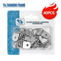 40PCS TS-K025 Taisheng Frame Iron Triangle D-Ring Hanger Set Loops Screws Silver Mirror/Glass Holding Art Work Painting Frame