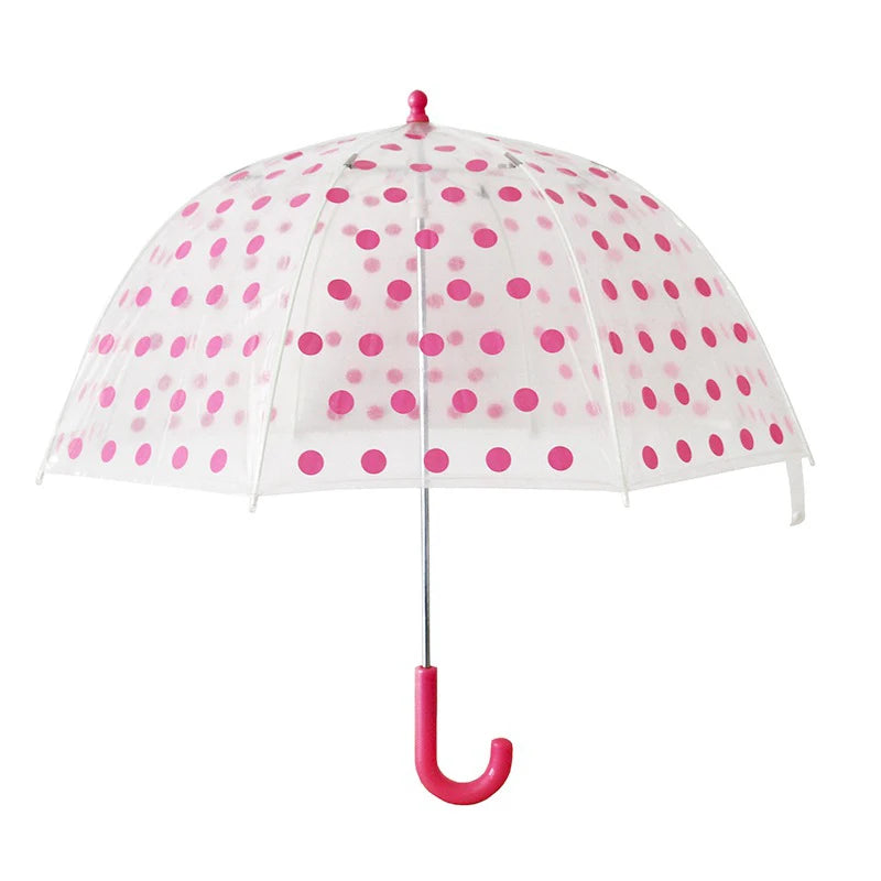 Wholesale Customized Logo Pvc Clear Cheap Umbrellas Kids Parasol Colorful Dome Transparent Umbrella With Printing for Promotion
