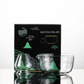 Clear Glass Matcha Whisk Stand Japanese Glass  Tea Kit with Pouring Spout Transparent Matcha Bowl Whisk Holder for Tea Ceremony