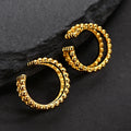 ICEBELA Jewelry 925 Sterling Silver Twist Double Layer Round Bead Clip Earrings Without Piercing Gold Ear Clip Cuff for Women