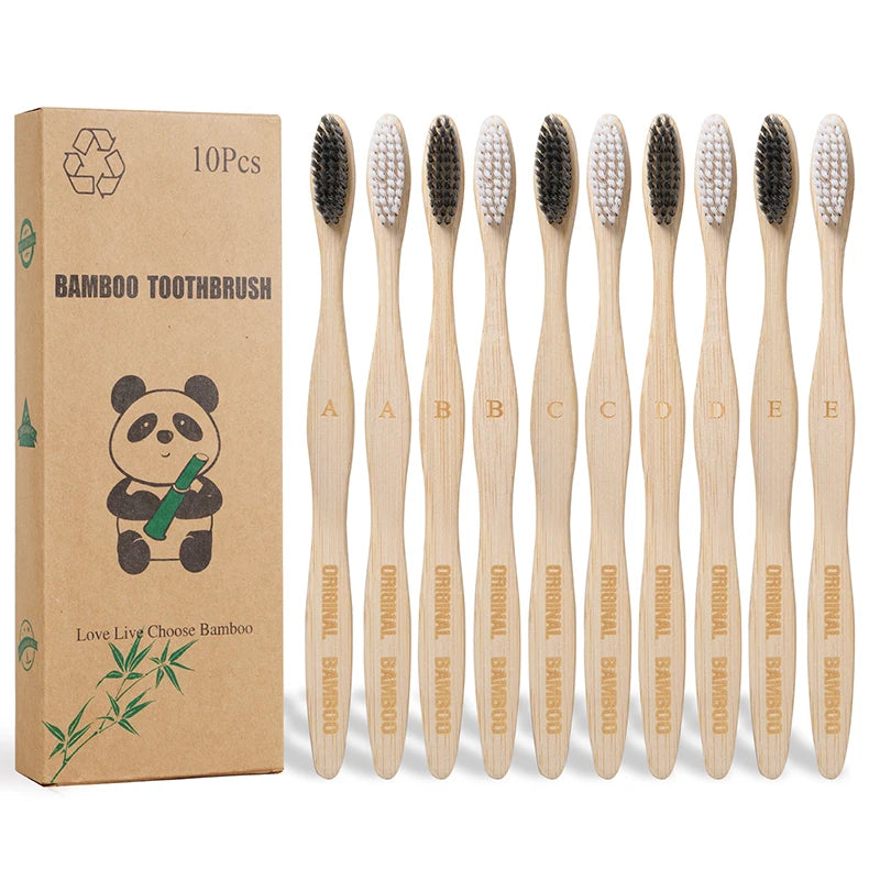 Top Quality Biodegradable Reusable Charcoal Toothbrush for Kids and Adults Hotel Travel with Design Logo Set