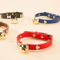 Stylish PU Pet Collar with Adjustable Buckle Pet Dog Cat Collar Personalized Luxury Dog Buckle Collar with Bell