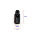 27x12.5mm Column Shape Plastic Spring Cord Lock for Backpack Shoe Lace Garments