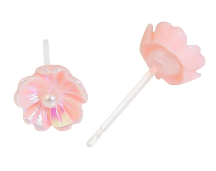 Romantic Cherry Blossoms Stud Earring Acrylic & Hypoallergenic Resin 9 Color DIY Candy Jewelry for Women for Parties & Gifts