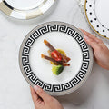 Solhui European Luxury Ceramic Microwave Bone China Tableware Restaurant Home Dishes With Gold Rim