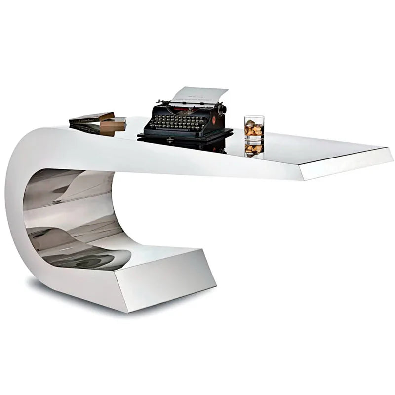 Hotel Indoor Sitting Room Bedroom Sofa Decorate Modern Abstract Art Metal Polish Tables Large Stainless Steel Coffee Table