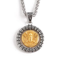 Viking Souvenir Stainless Steel Viking Necklace Men Norse Rotating Odin Pendant Viking Jewelry
