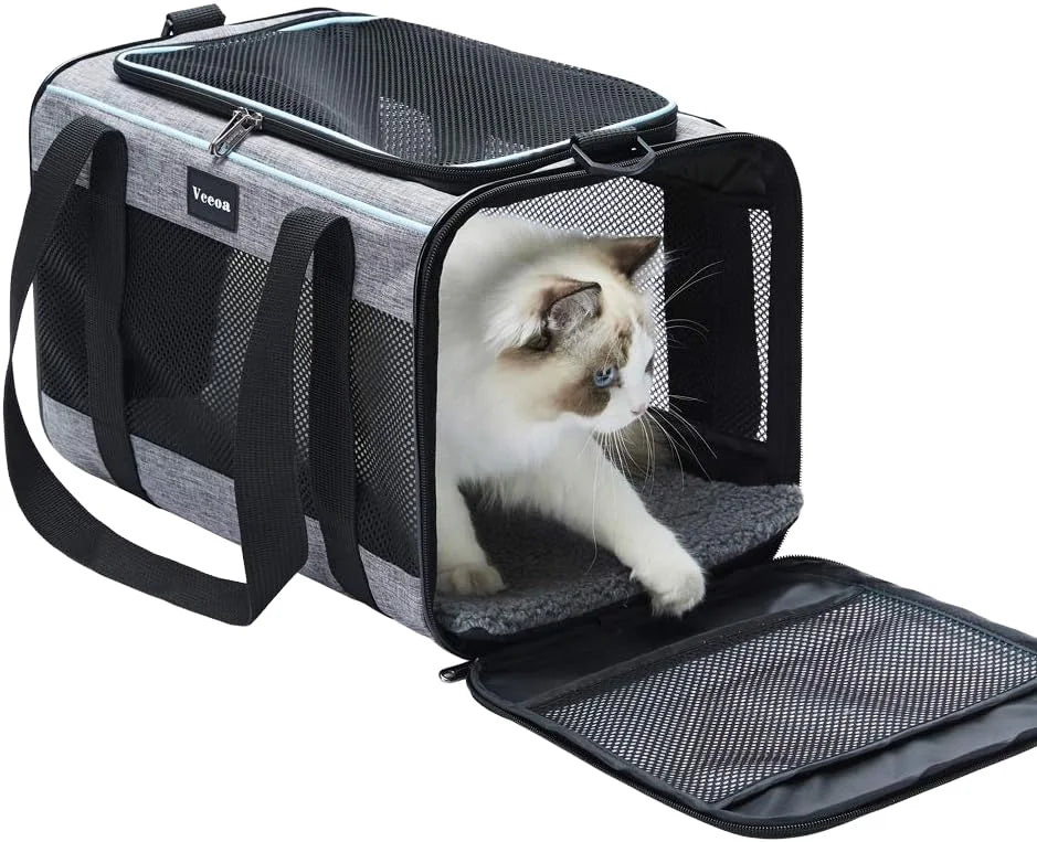 OEM/OEM Mesh Pet Carrier Expandable Customized Dog Travel Bag Luxury Soft-sided Cat Travel Carrier