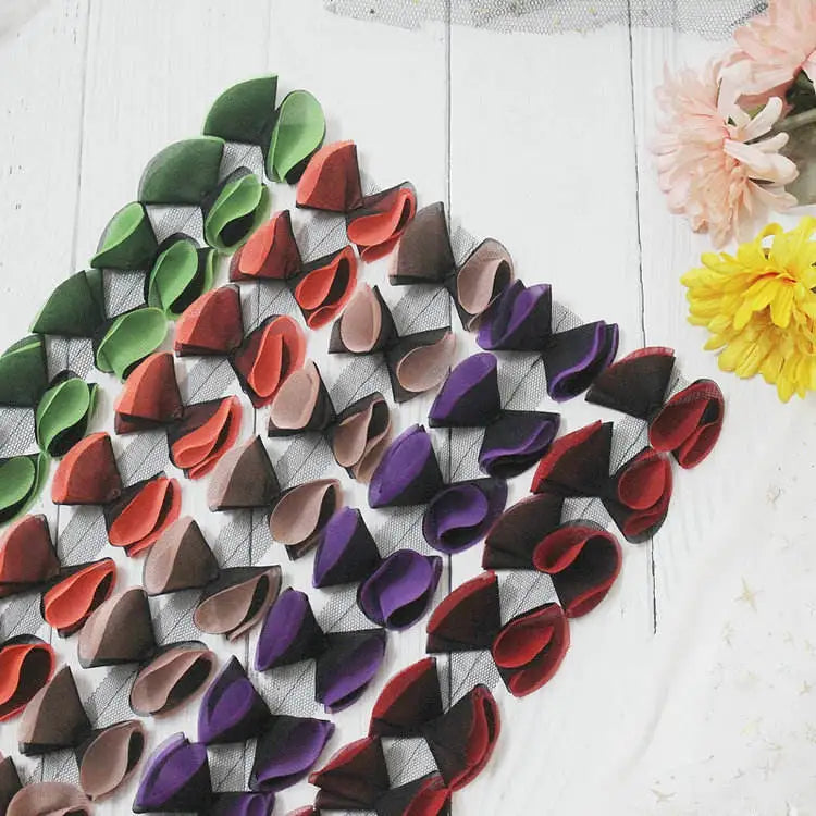 Wholesale Handmade Colorful 3D Bowknot Chiffon Flower Lace Trimming Fabric for Clothing DIY Decoration 21 Flowers Per Yard