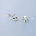 Small Star Shape 18K Gold Plated 925 Sterling Silver Stud Earrings Fashion Jewelry for Women Girls