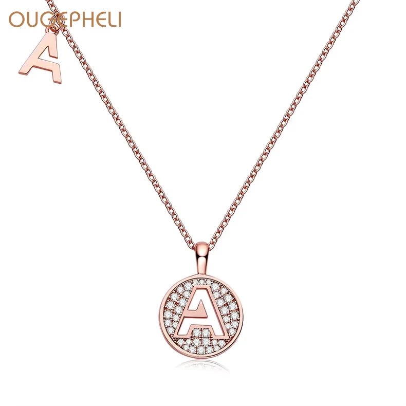 OUGEPHELI S925 Sterling Silver Mossianite Necklace Moissanite Chain for Women Valentines Day Gift