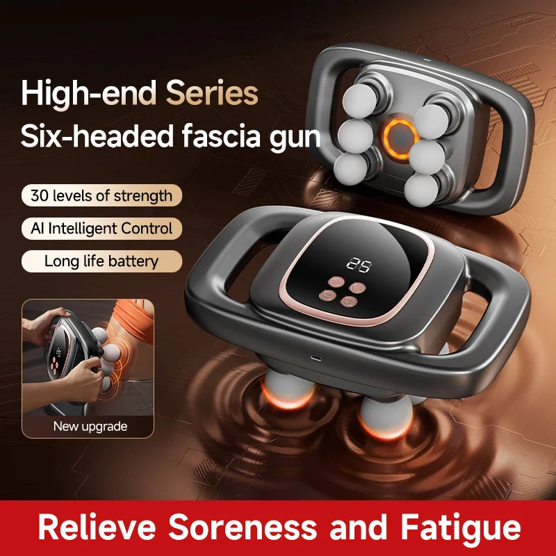 Professional Wireless Deep High-Frequency Multi Heads Fascia Gun Customized OEM ODM Muscle Vibration Body Massage Tool