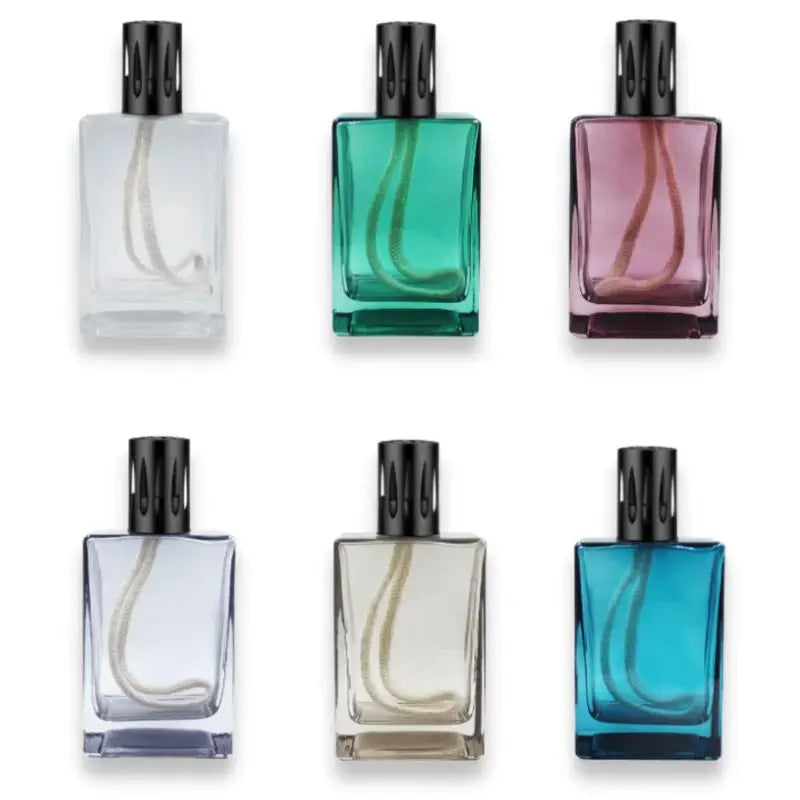 Large-Capacity 550ML Catalytic Perfume Lamp Glass Simple Square Design for Essential Oil Burning for Aromatic Use