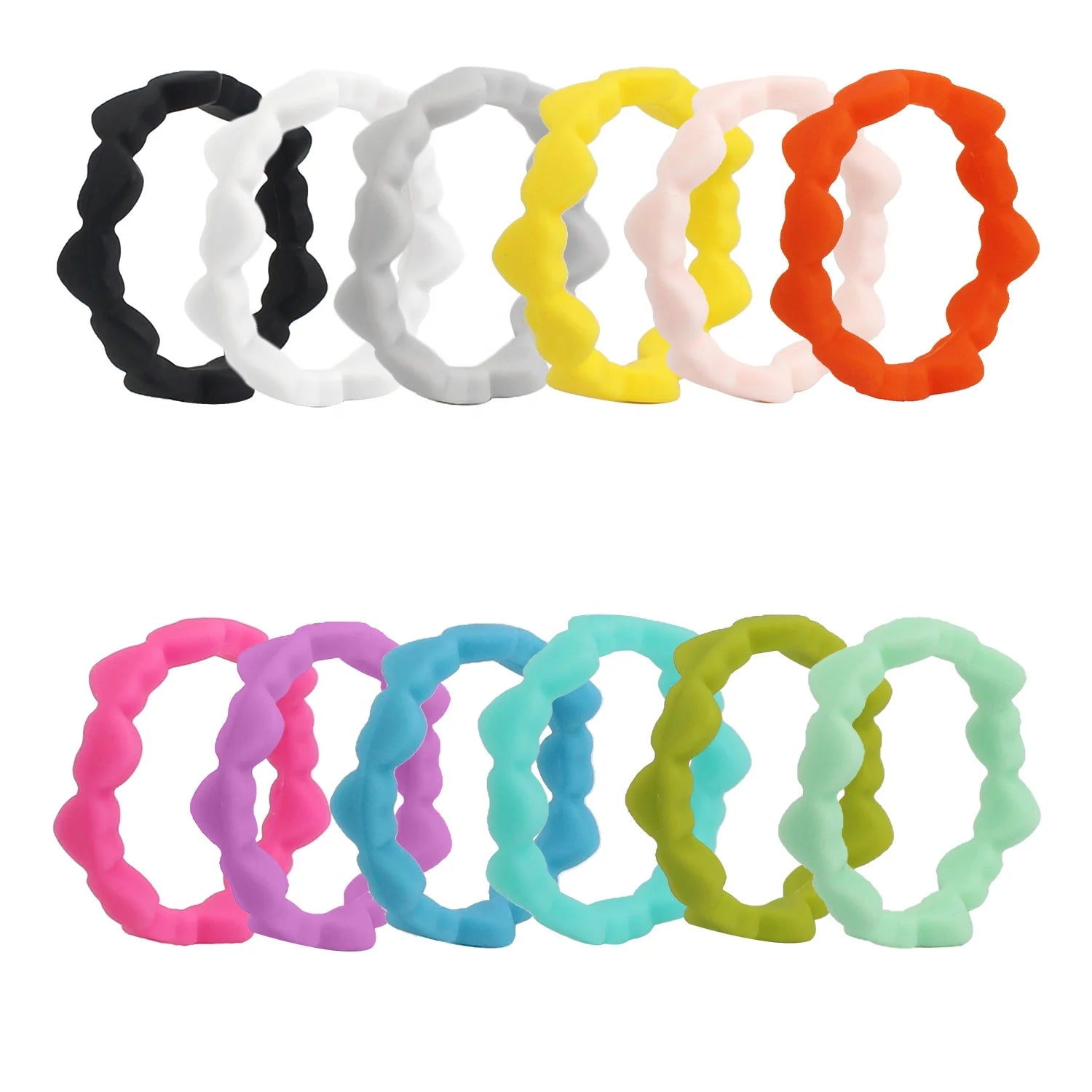 New Fashion Jewelry Eternal Love Heart Ring Size 4-10 Engagement Rings Silicone Wedding Heart Rings for Women Girls