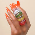 Wholesale Korean Style Chunky Design Resin Acrylic Plastic Crystalmatt Finish 8pcs Pack Finger Rings Jewelry Ring Women