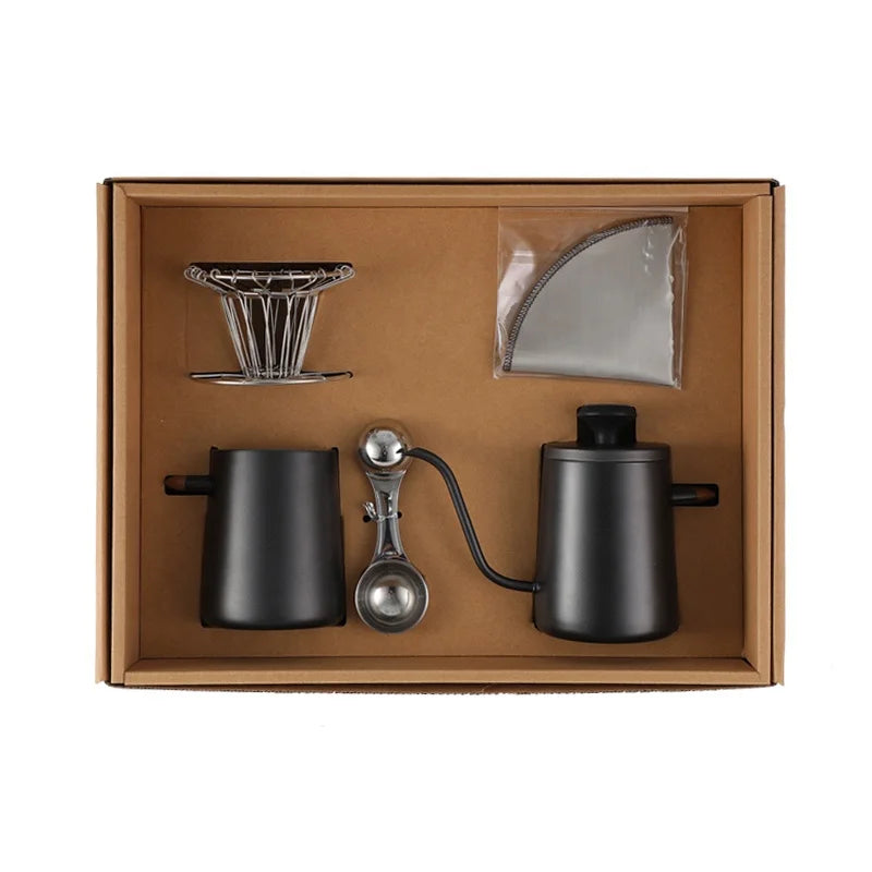 Reusable Foldable Metal Mesh Filter with Kettle Pour Over Coffee & Tea Sets Gift Boxed Ceramic V Coffee & Tea Accessories