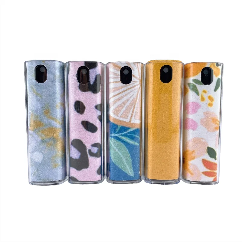 10ml Portable Rectangle Shape Microfiber Anti-Dust Mobile Phone Screen Cleaning Pump Sprayer Bottle