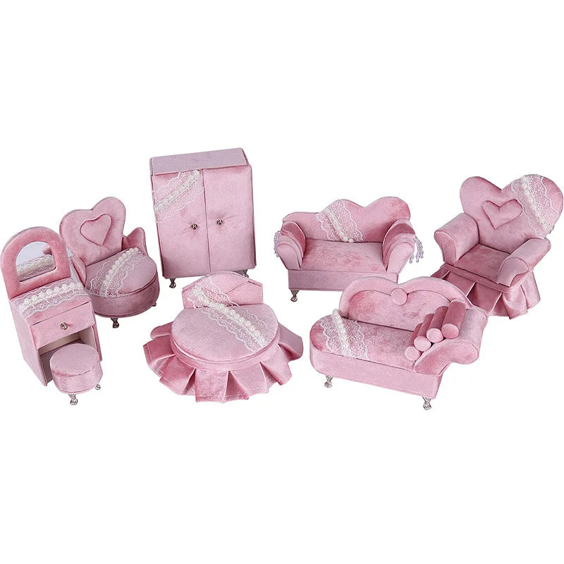 Design Pearl Lace pink Flannelette Art European South Korea  High-grade Furniture Furniture Sofa Jewelry Box Storage