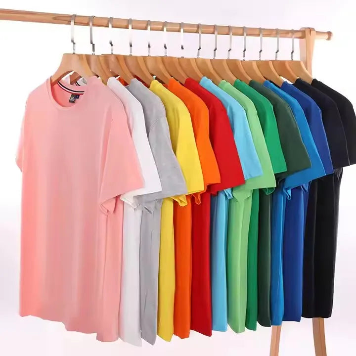 Wholesale Cotton Printing Logo Tee Shirt Blank Embroidery Unisex Dry Anti-wrin T Shirts Short-Sleeve O-Neck T-Shirt
