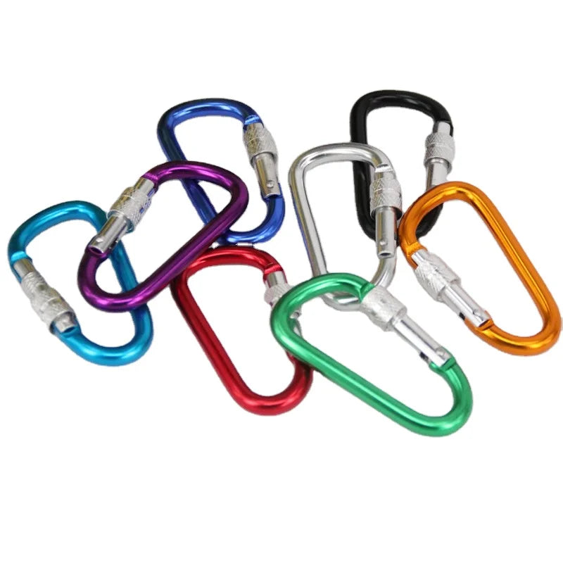 Wholesale Black Clip Keychain Small Spring Snap Hook Safety Rotating Climbing Mini Locking logo Aluminum Custom Metal Carabiner