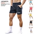 Mens Athletic Gym Shorts 5.5" Elastic Waist Thick Cotton Shorts Jogger Men Workout Short Pants Plain Cotton Polyester Shorts
