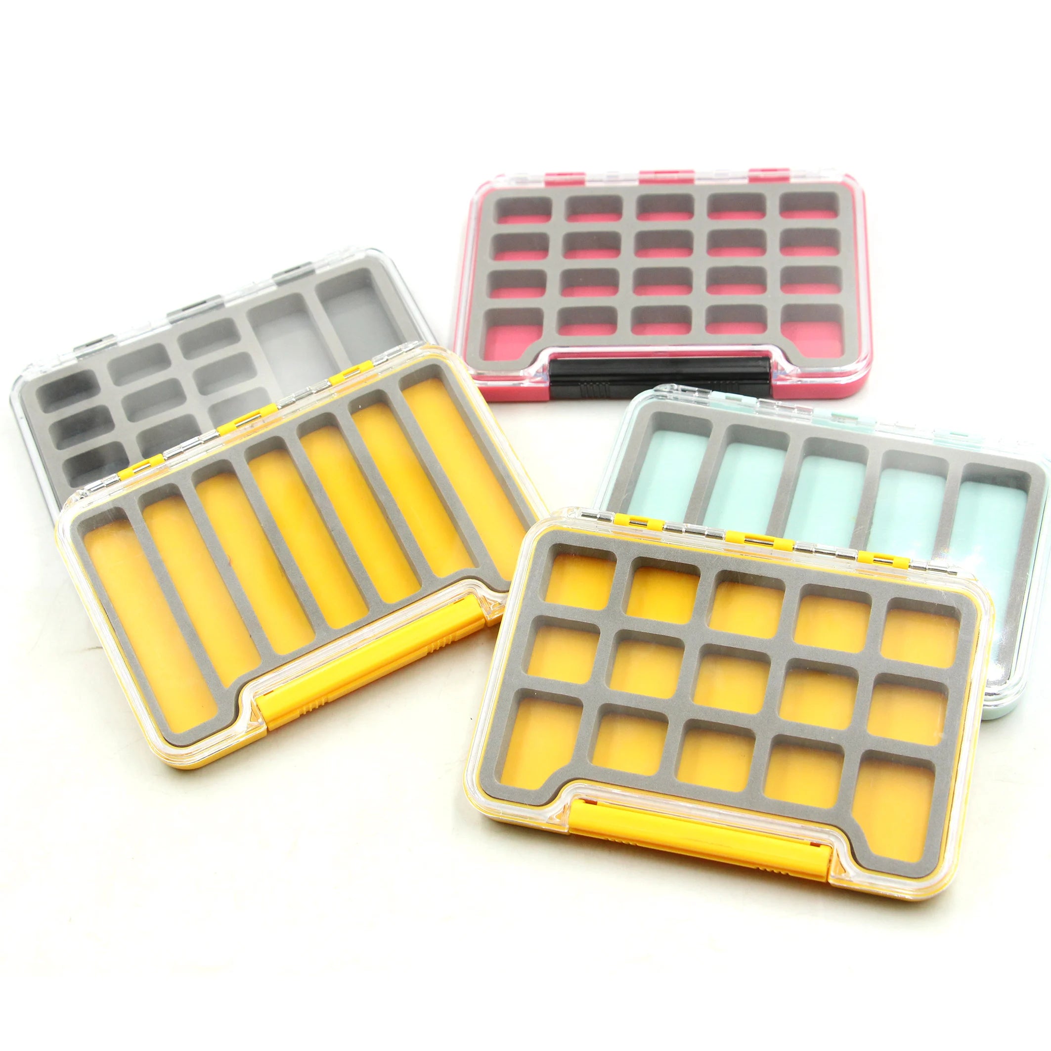 Selco Hot 13.8*9.5*1.6cm Fish Boxes Tackle Boxes Plastic Double Sided Fishing Lure Minnow Squid Jig Lure Fishing Fly Box