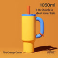 100% Leak Proof 1050ml Color New Design Thick Handle 304 Stainless Steel Detachable Straw Ice Cream Cup