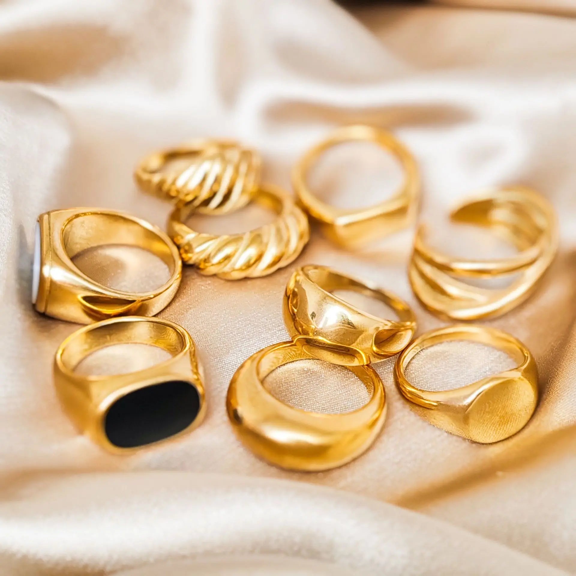 Women Rings Engagement Wedding Signet Ring Gift Fine Stainless Steel Anti Tarnish Fashion Jewelry Female Gold Rings
