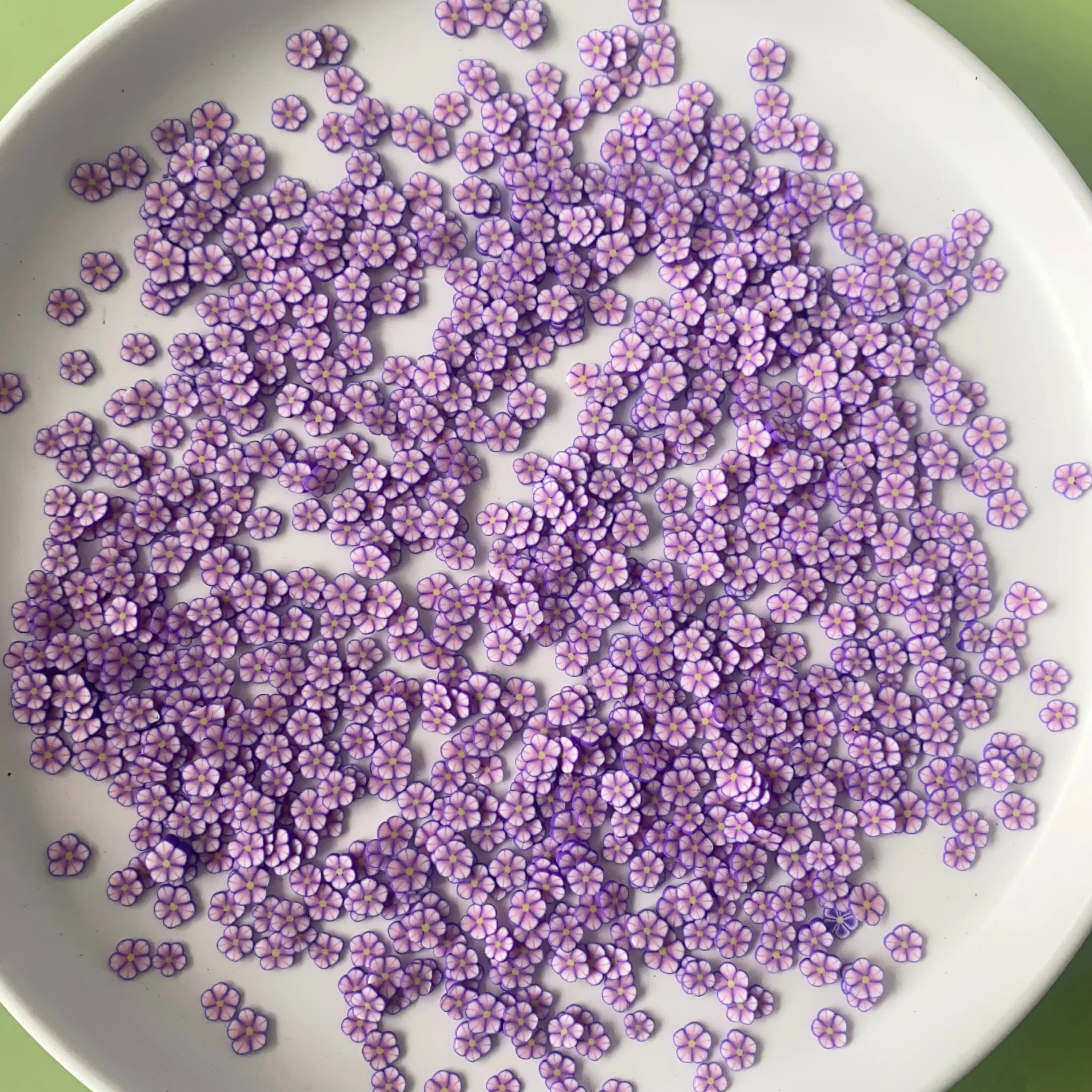 5mm Purple Color Flower Clay Slices Polyme Clay Flower Sprinkles for Party Supplies Slime DIY Crafts Filling Accessories