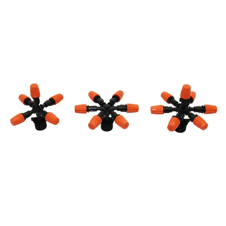 5/6/7 Outlet Fog Spray Nozzle Misting Hanging Micro Sprinkler Plastic Mist Spray Nozzle for Garden Greenhouse Irrigation MegaBDM