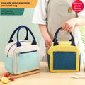 Insulated Lunch Bag Waterproof Bento Box Tote - Color Block Design Thickened Aluminum Foil for Thermal Retention