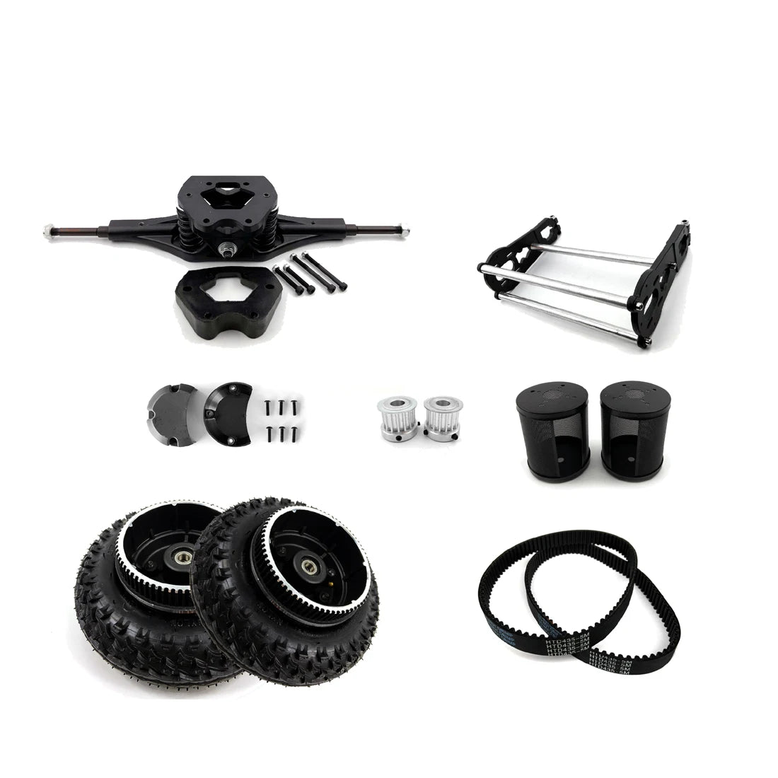 Big Spring Truck With Stable Motor Bracket and 8 Inch Mountain Wheel for Electric 4 Wheel All Terrain Skateboard Belt Drive
