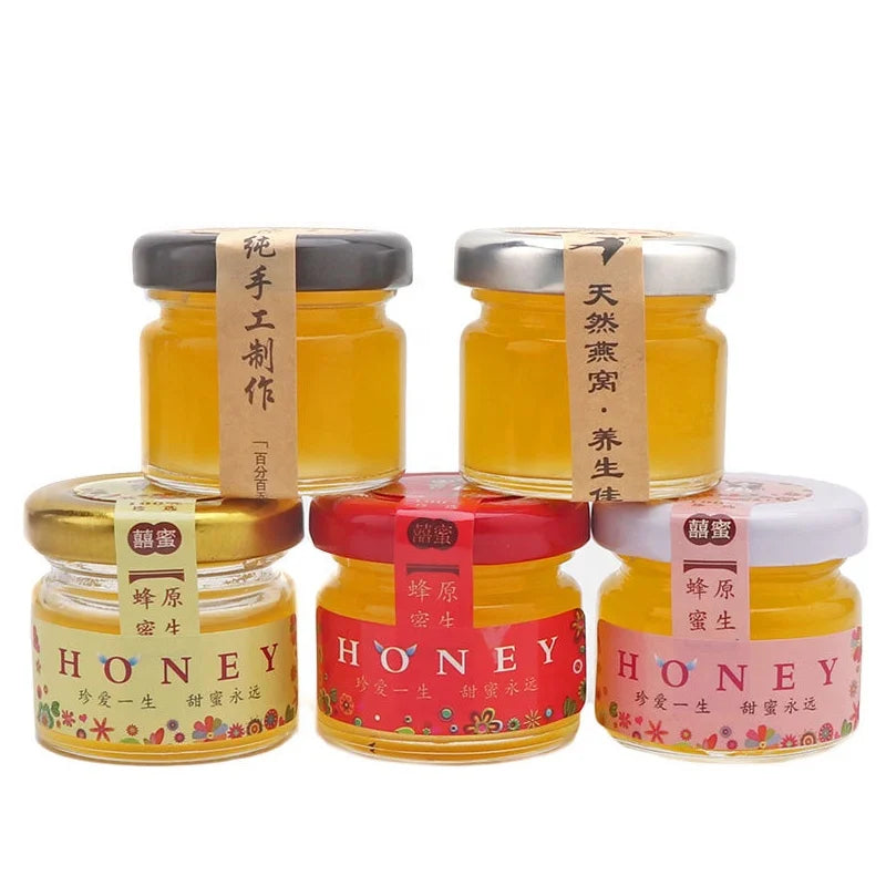 Jar Mini Small Glass Wholesale Round 25 Ml 50 Ml 75 Ml 100 Ml Food Metal Glass Candy Boxes Candy Bottle Clear Candy Dish 50pcs
