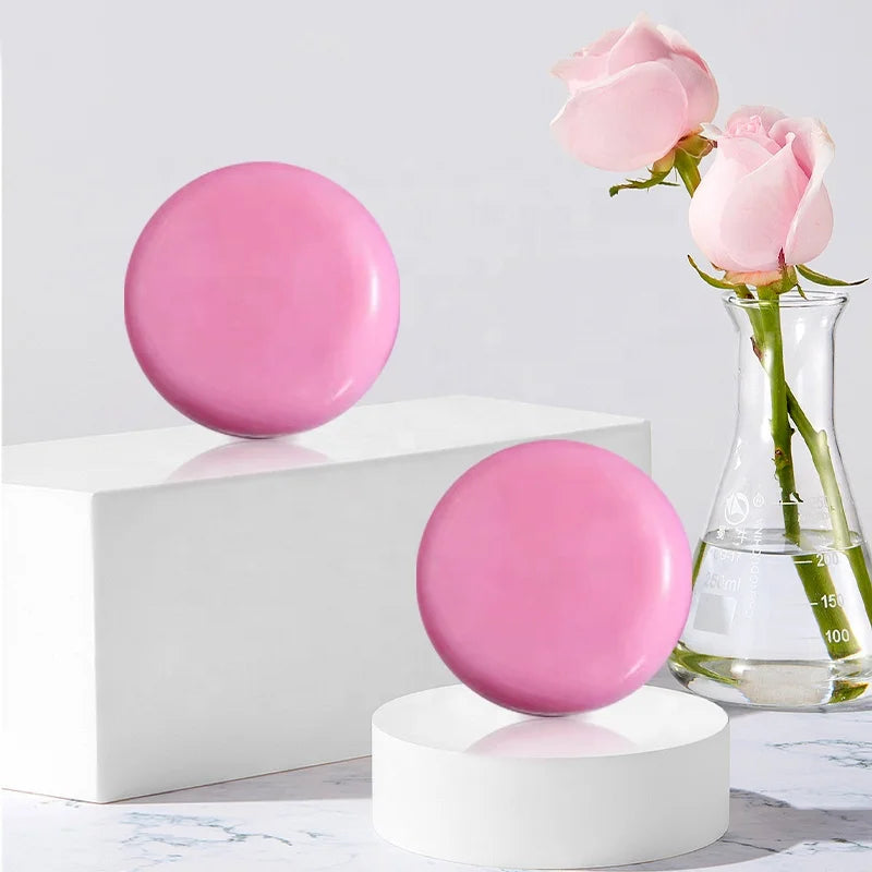 Wholesale OEM Private Label Anti-Aging Wrinkle Facial Cleanser Pink Organic 100% Pure Rose Essential Oil Whitening Handmade Soap