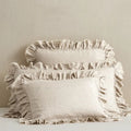 100% Linen Ruffle Pillow Sham Washed Soft Pillow Case With Envelope Closure/