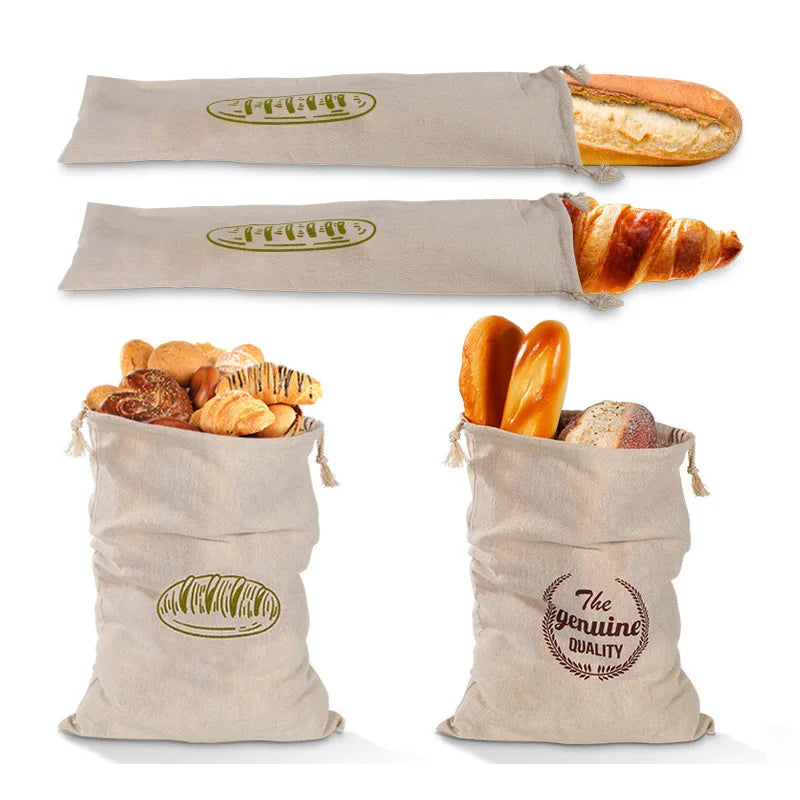 Canvas Bread Food Storage Drawstring Gift Bag Eco Customized Reusable Sandwich Bag Promotional Wholesale Custom LOGO Cotton