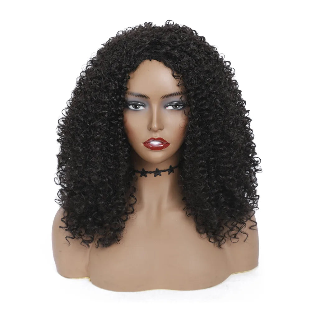 X-TRESS Wholesale Price Kinky Curly Synthetic Hair Wig Middle Part Long Machine Made Cheap Wig for Women Glueless Synthetic Wig