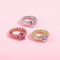 Wholesale Adjustable Size Womens Ring Iced Out Heart Tennis Ring CZ Stone Hip Hop Rings Jewelry Drop Shipping in Stock