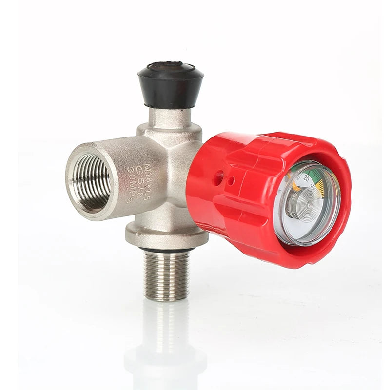 Carbon Fiber Bottle Head Valve with Meter Gas Cylinder High Pressure Explosion-proof Bottle Head Valve